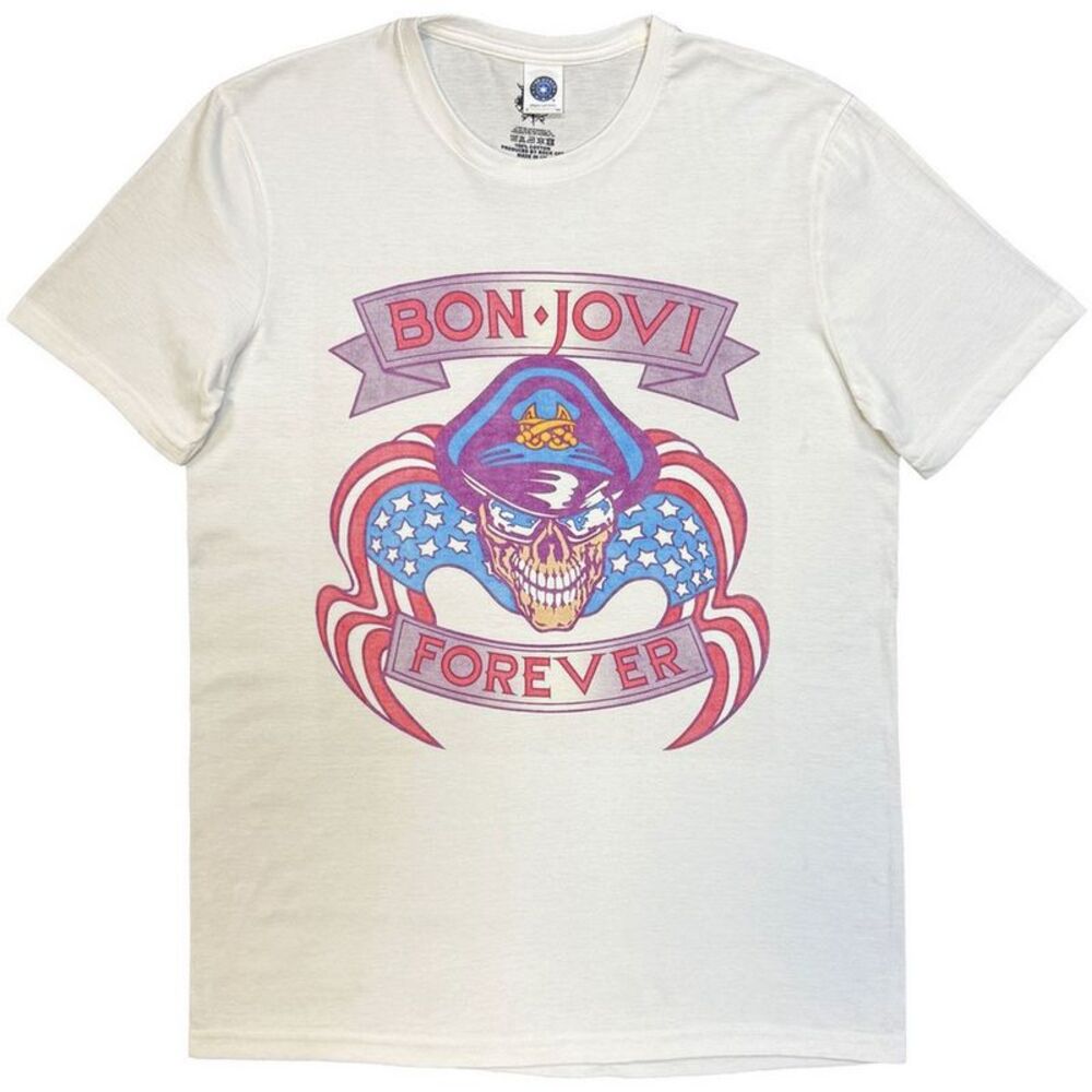 Bon Jovi Unisex Adult The Brotherhood T-Shirt / White